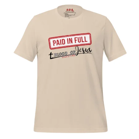 PAID BY THE BLOOD OF JESUS - XL, Tan